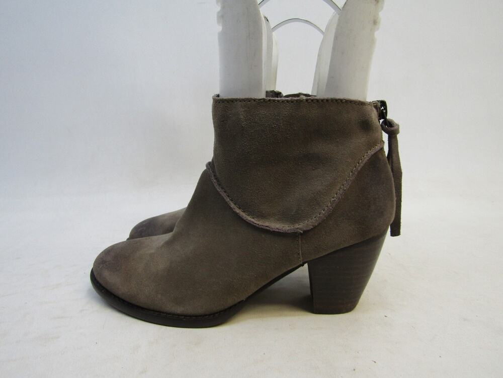 Steve Madden Womens Sie 7.5 M Brown Suede Zip Ankle Fashion Boots